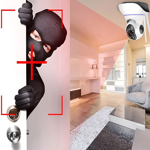 Bezprzewodowa kamera bezpieczeństwa IP 1080p HD z dwukierunkowym dźwiękiem, noktowizją do 15 m, 360 ° PAN i pochyleniem 180 ° w celu skutecznego monitorowania