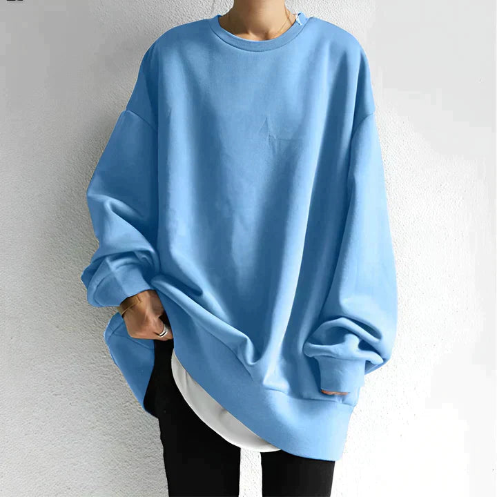 Bluza oversize z okrągłym dekoltem dla kobiet | Długie rękawy