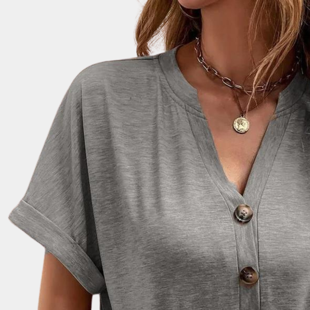 Bluzka Damska | Eleganckie Bluzki Damskie na Lato z Dekoltem w Serek