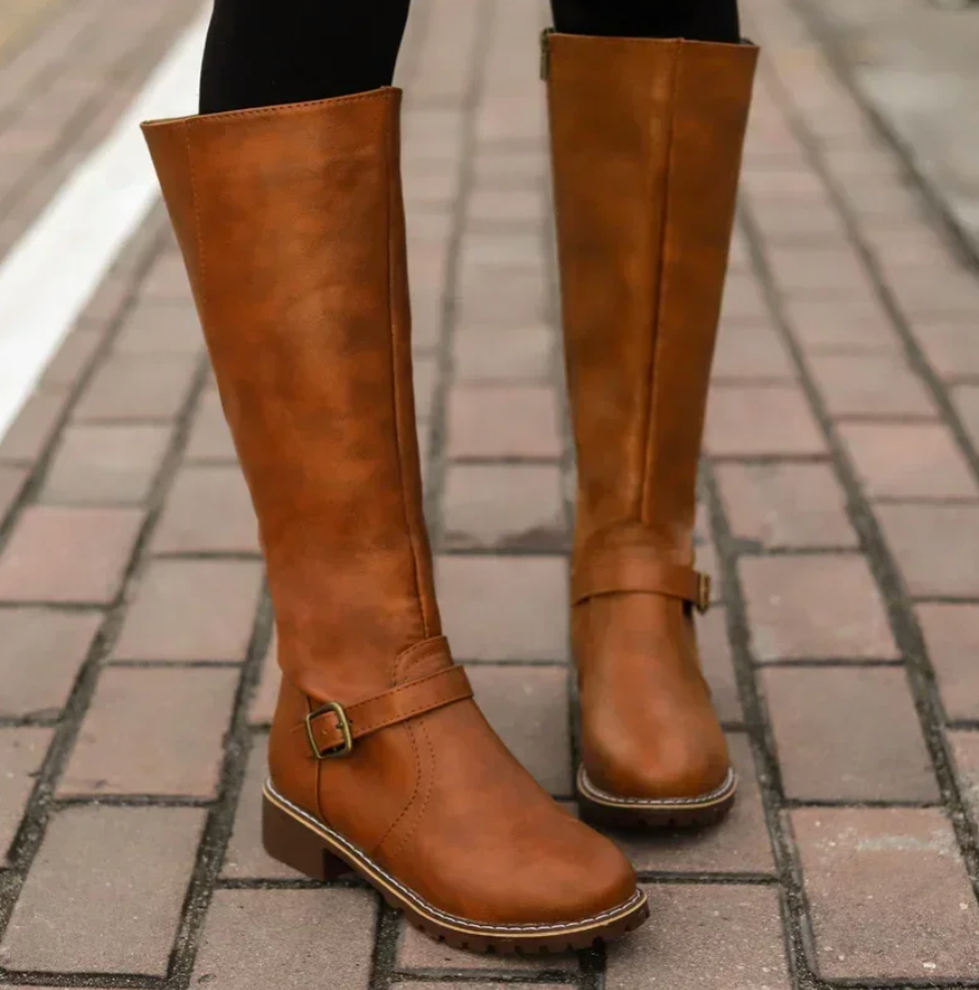 Damskie buty zimowe | Wyściełane, sięgające do kolan buty zimowe na chłodne pory roku