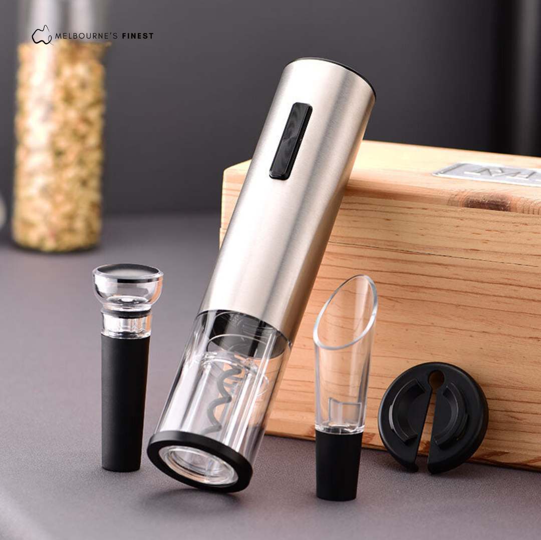 Electric Wine Otwieracz 4-w-1 zestaw z zamknięciem próżniowym i referencją emisji