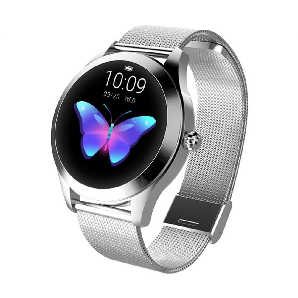 Elegancki smartwatch dla kobiet wykonanych ze stali nierdzewnej z dużym wyświetlaczem, wodoodpornym i fitness IP68