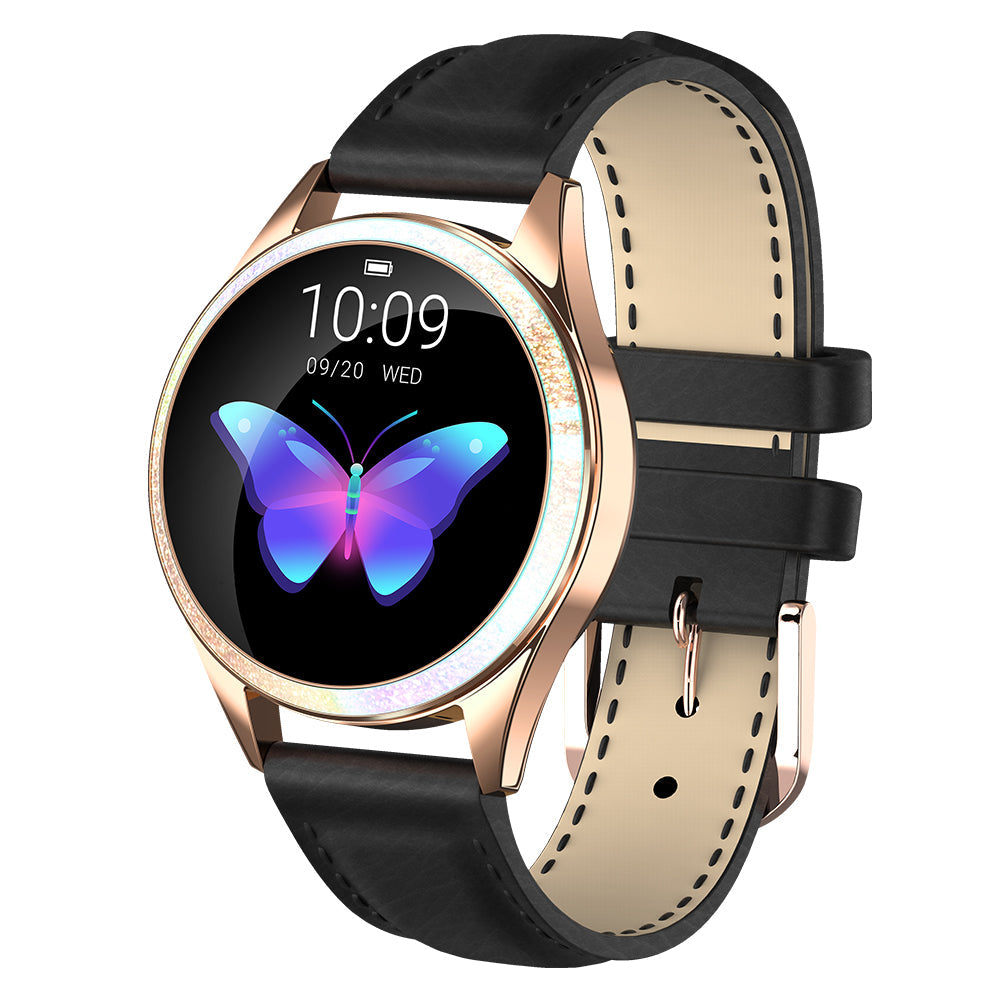 Elegancki smartwatch dla kobiet wykonanych ze stali nierdzewnej z dużym wyświetlaczem, wodoodpornym i fitness IP68