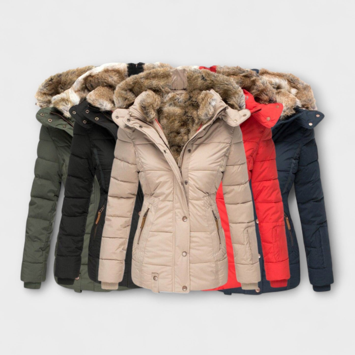 Elysia - Zimowy płaszcz futrzany z eleganckim kapturem