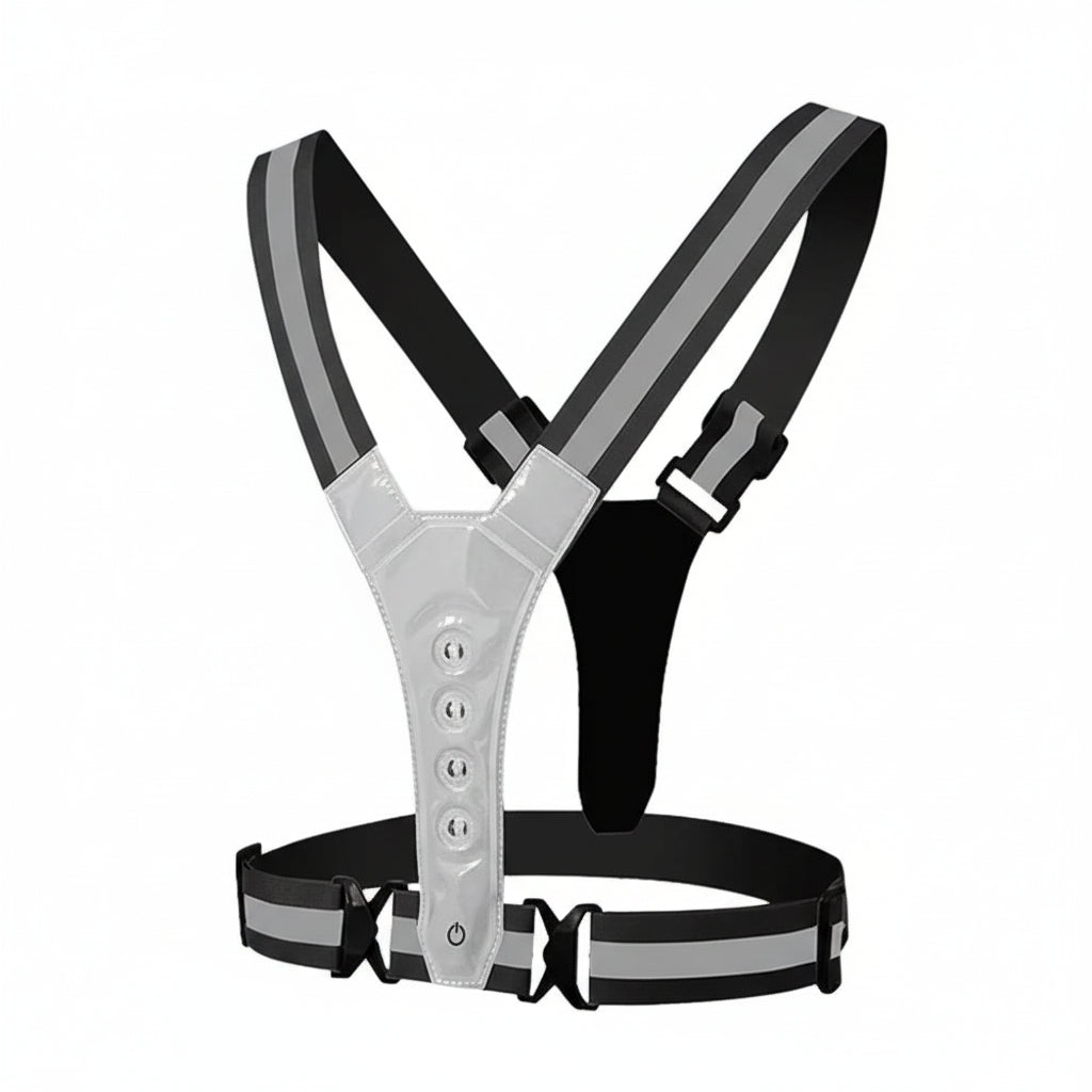 Kamizelka odblaskowa LED do biegania – regulowany pas bezpieczeństwa z dobrze widocznymi paskami i 3 trybami świecenia 5