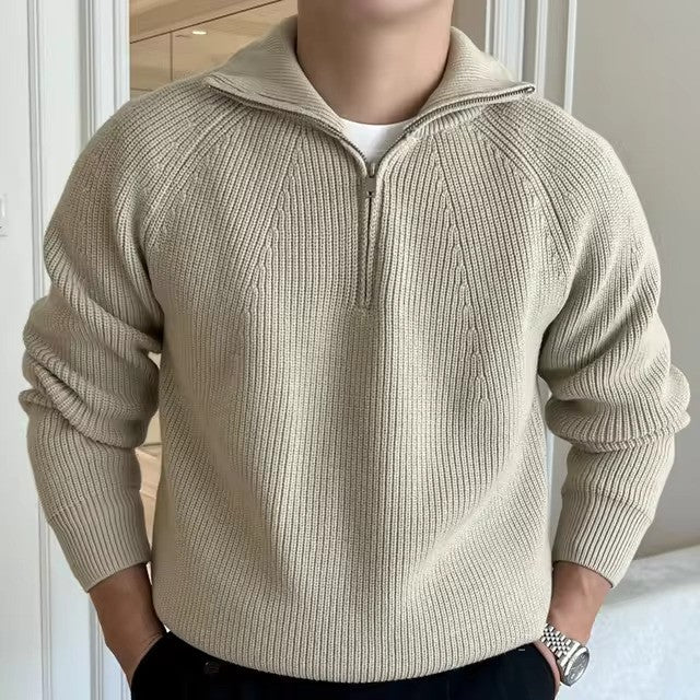 Męski sweter z zamkiem błyskawicznym 1/4 | Odzież wierzchnia na jesień i zimę