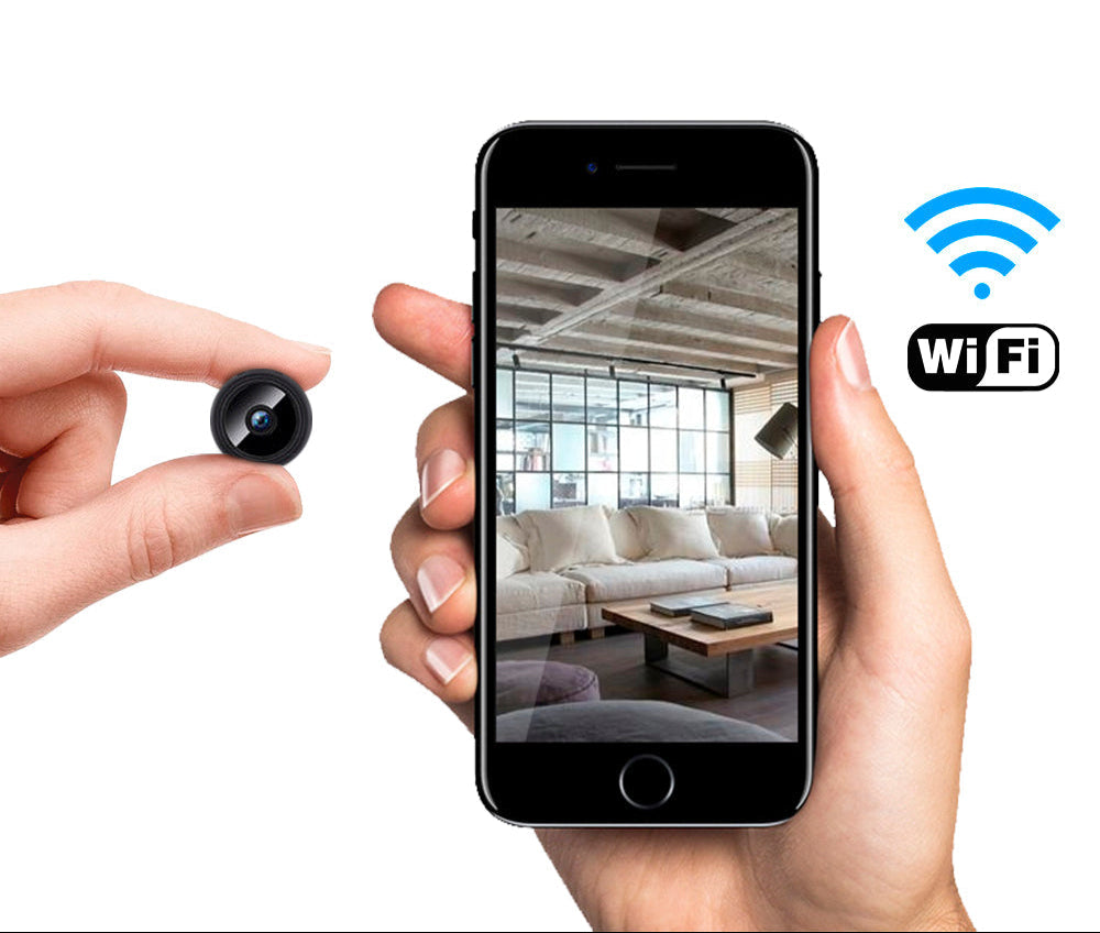Mini kamera monitorująca z Wi -Fi, noktowizją i detektorem ruchu - transmisja na żywo do telefonu komórkowego dla wewnątrz i na zewnątrz