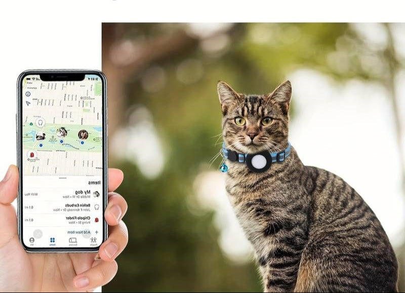 Premium Cat Neck pasek z regulacją integracji Airtday, odporną na warunki atmosferyczne, odblaskowe, do precyzyjnego śledzenia lokalizacji