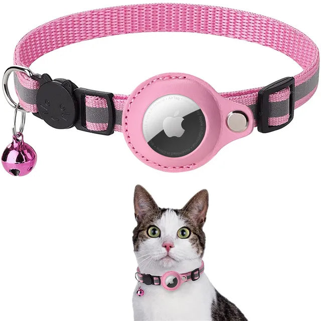 Premium Cat Neck pasek z regulacją integracji Airtday, odporną na warunki atmosferyczne, odblaskowe, do precyzyjnego śledzenia lokalizacji