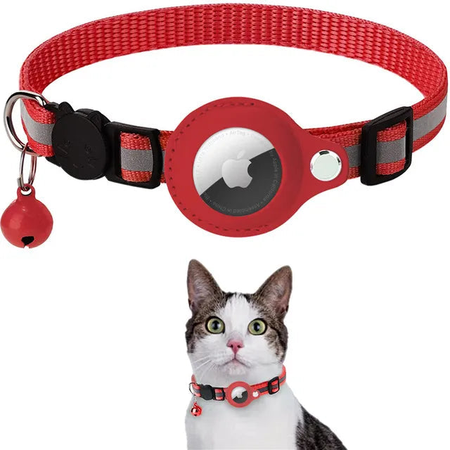 Premium Cat Neck pasek z regulacją integracji Airtday, odporną na warunki atmosferyczne, odblaskowe, do precyzyjnego śledzenia lokalizacji