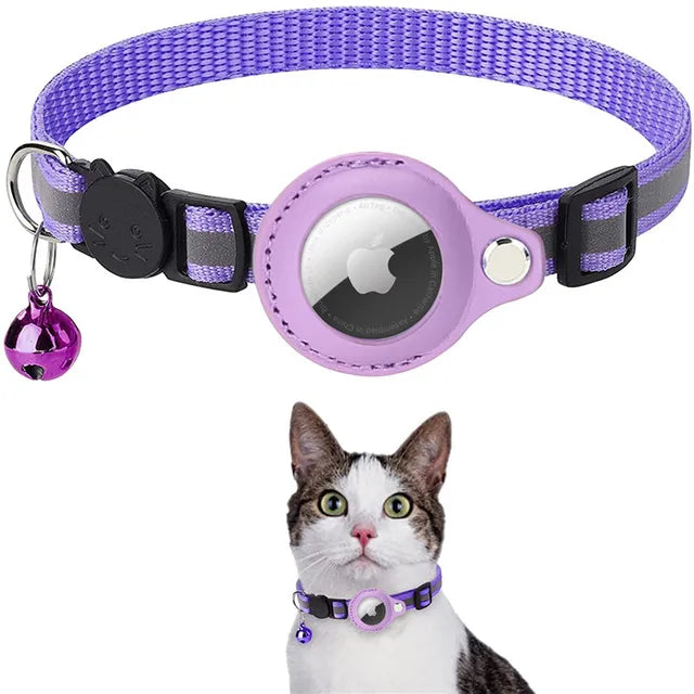 Premium Cat Neck pasek z regulacją integracji Airtday, odporną na warunki atmosferyczne, odblaskowe, do precyzyjnego śledzenia lokalizacji