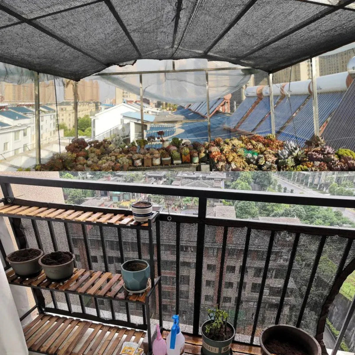 Sieć cieni chroniąca UV dla ogrodów, tarasów i balkonów-WEATHERPRPOOF Screen z prostą instalacją