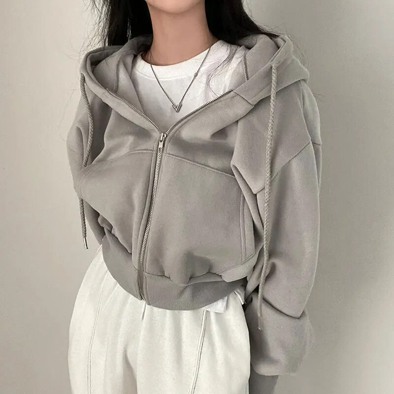 Sophia | Damska bluza z kapturem zapinana na zamek