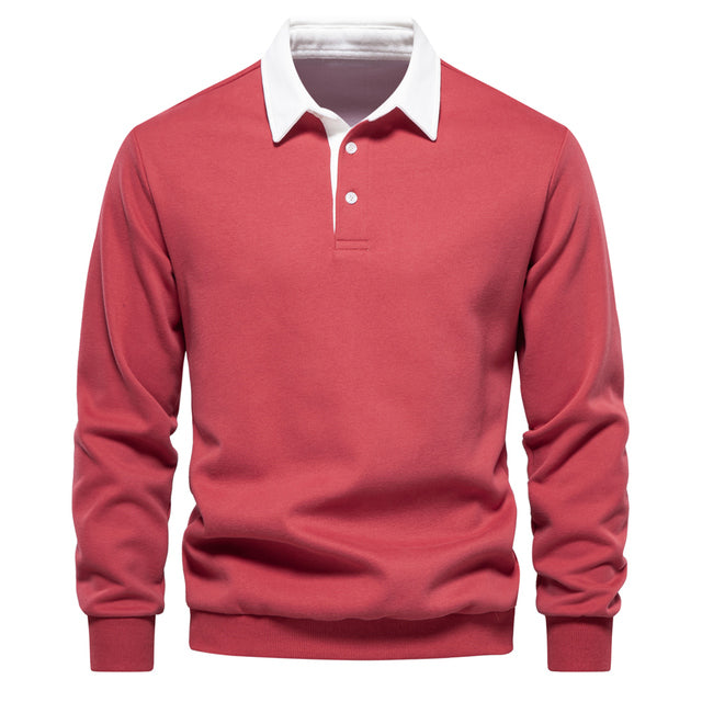 Sweter polo z długim rękawem