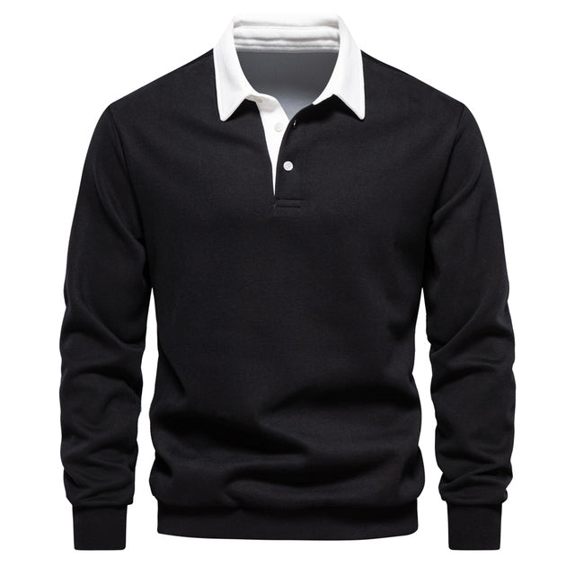 Sweter polo z długim rękawem
