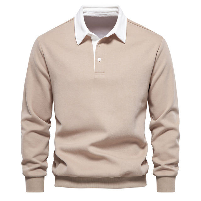 Sweter polo z długim rękawem