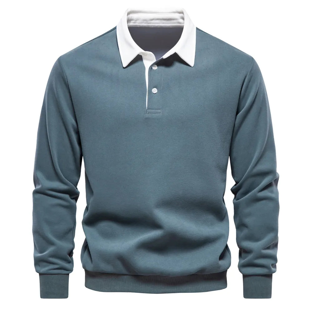 Sweter polo z długim rękawem