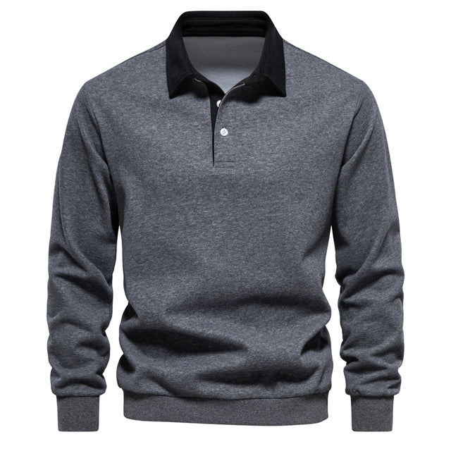 Sweter polo z długim rękawem