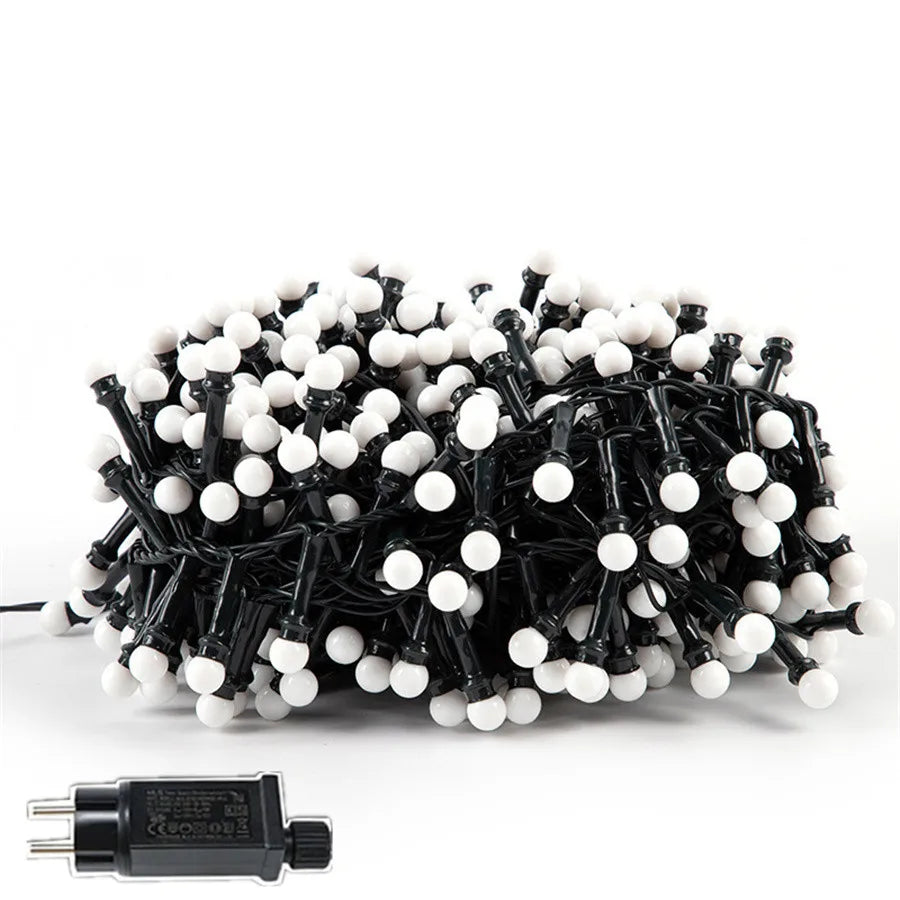 Wodoodporne girlandy świetlne LED – zewnętrzne girlandy świetlne z żarówkami kulistymi do ogrodu i na patio 3