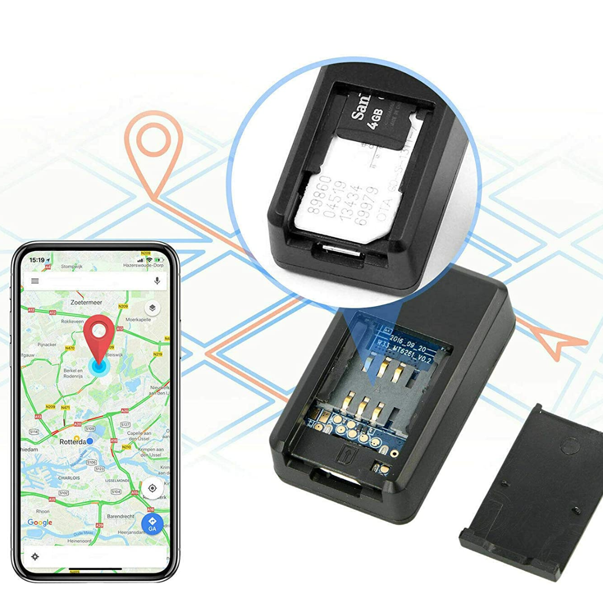 Wodoodporny tracker GPS dla śledzenia w czasie rzeczywistym do śledzenia dostępu do kosztowności, zwierząt domowych i pojazdów