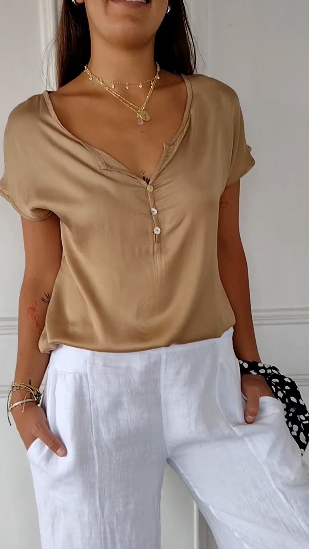 Bluzka z guzikami | Odzież letnia damska elegancka | Marcelina