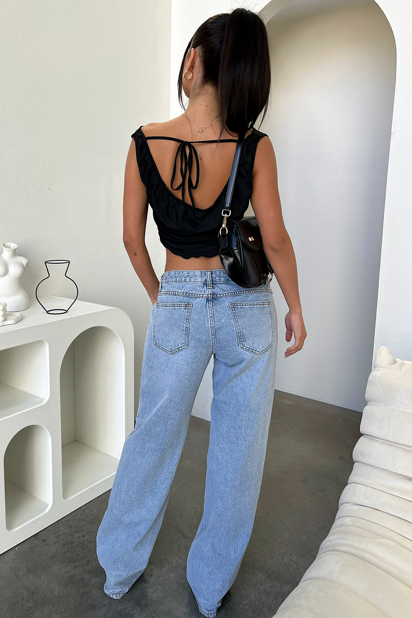 Crop top drapowany dekolt | Bluzka lato kobiety | Melani