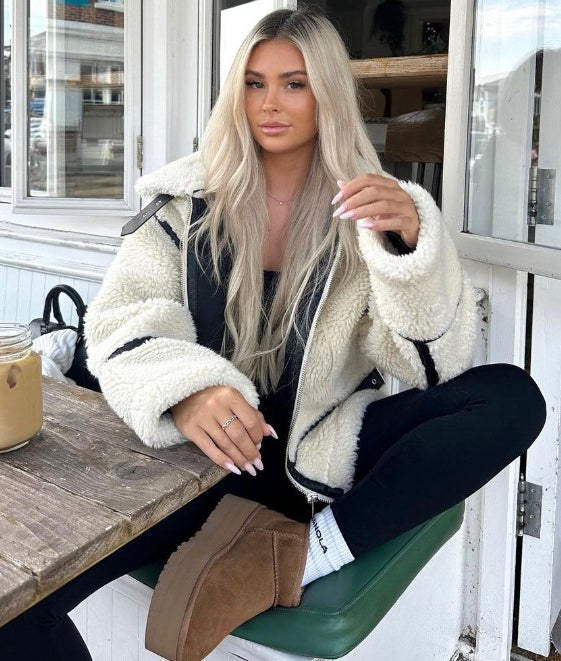 Kurtka aviator Odzież damska zima krótki fason zamek | Amelia