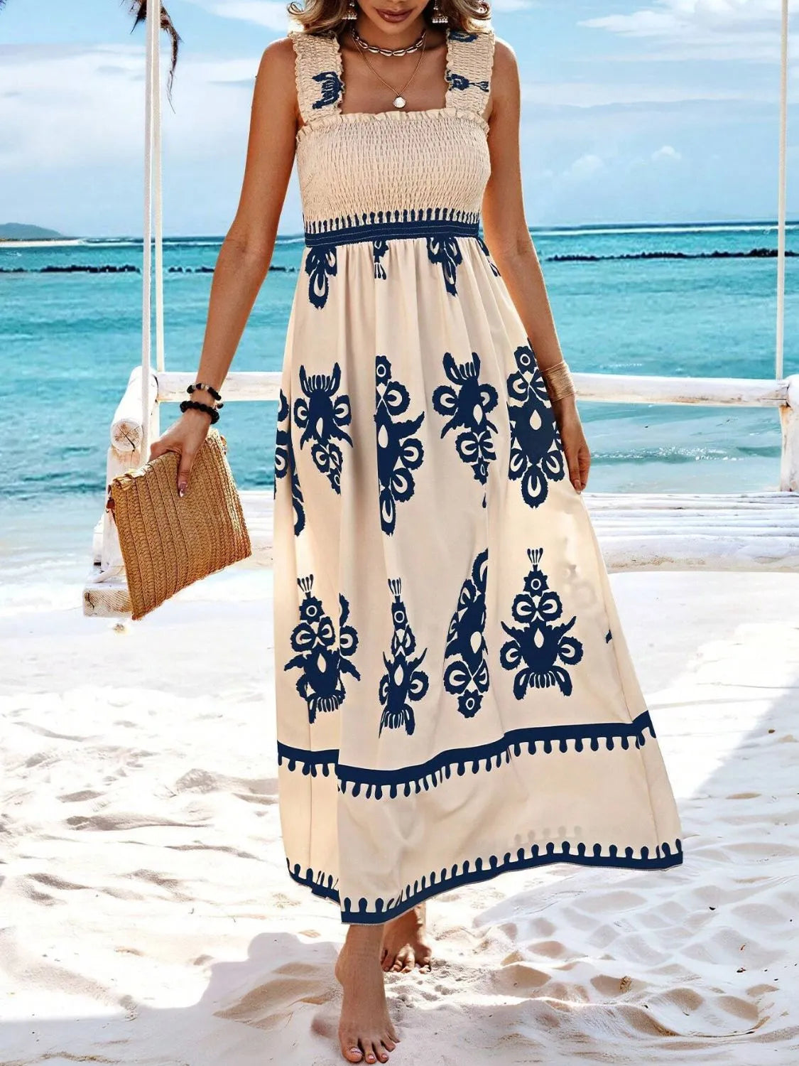 Letnia sukienka maxi damska | Moda wakacyjna styl kobiety | Amelia