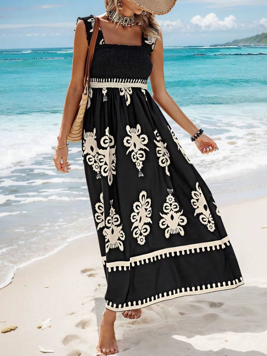 Letnia sukienka maxi damska | Moda wakacyjna styl kobiety | Amelia