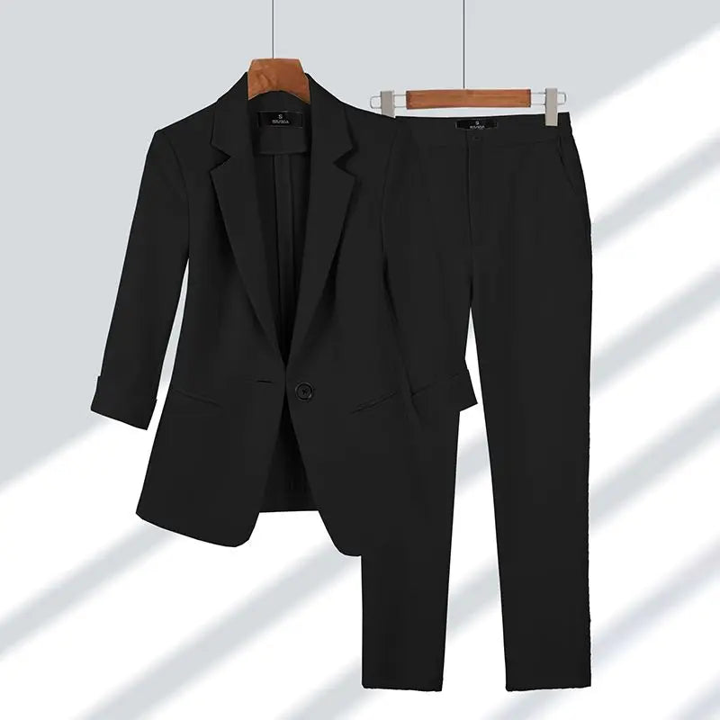 Pantalon pak dames zomer set | Blazer en broek elegant vrouw | Yara