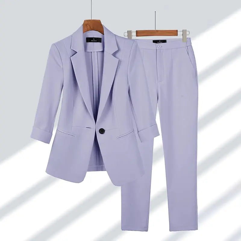 Pantalon pak dames zomer set | Blazer en broek elegant vrouw | Yara