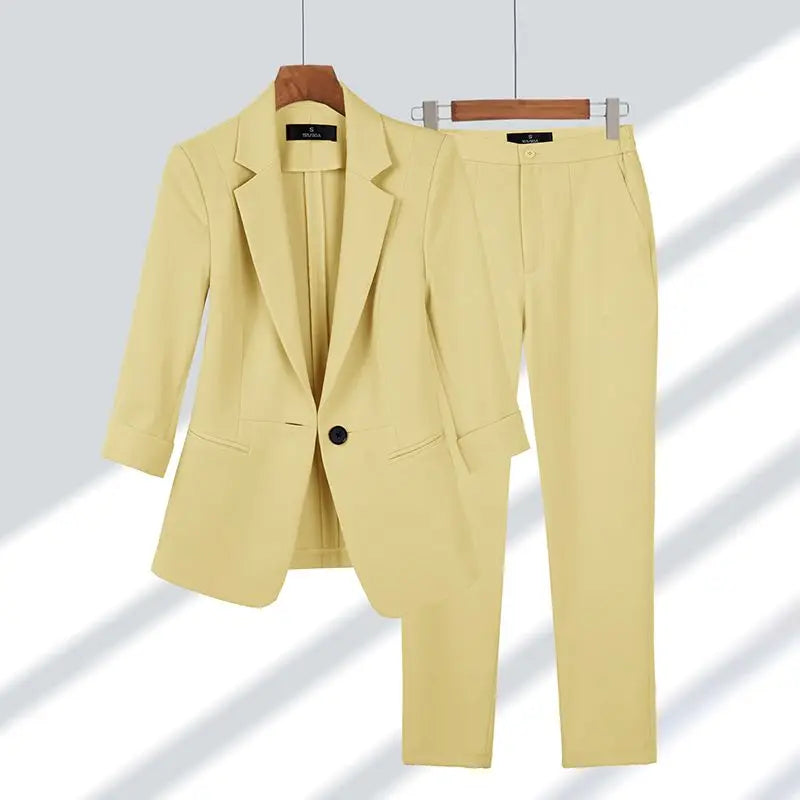 Pantalon pak dames zomer set | Blazer en broek elegant vrouw | Yara