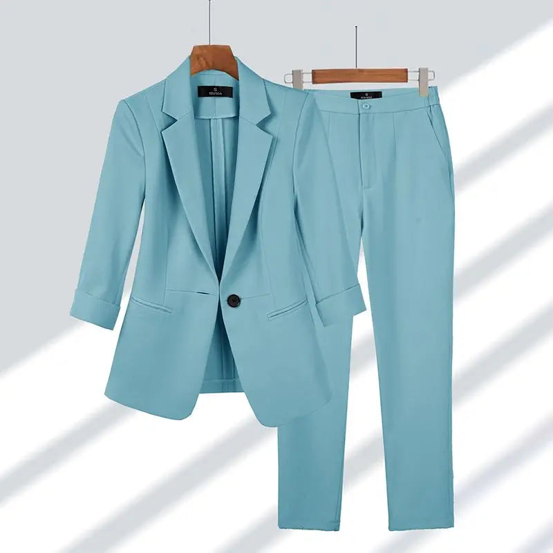 Pantalon pak dames zomer set | Blazer en broek elegant vrouw | Yara