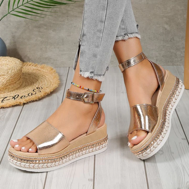 Plateausandalen Bastsohle | Sommerschuhe Damen Mode | Amelie