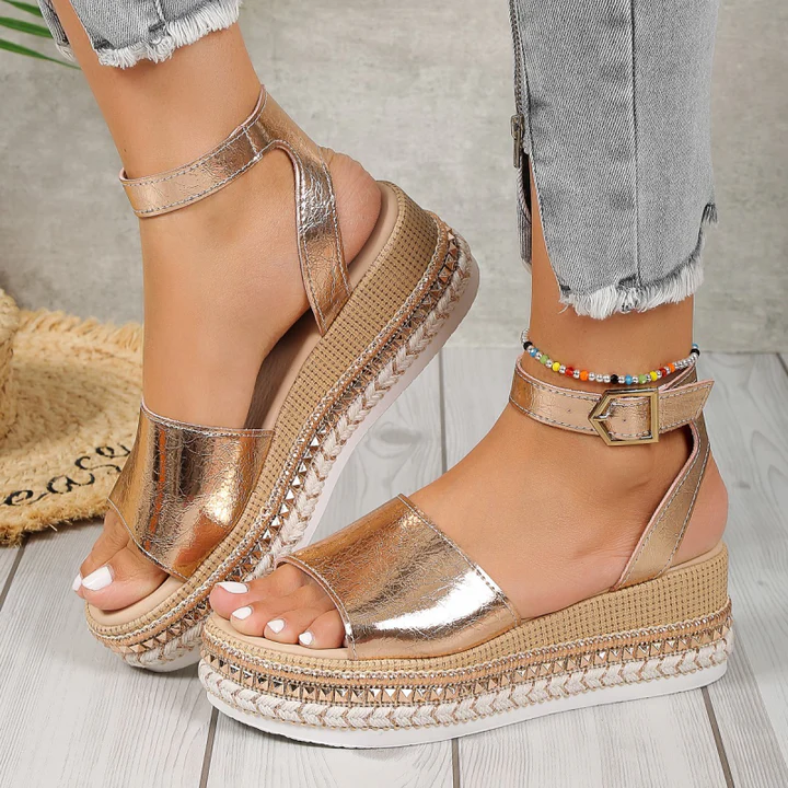 Plateausandalen Bastsohle | Sommerschuhe Damen Mode | Amelie