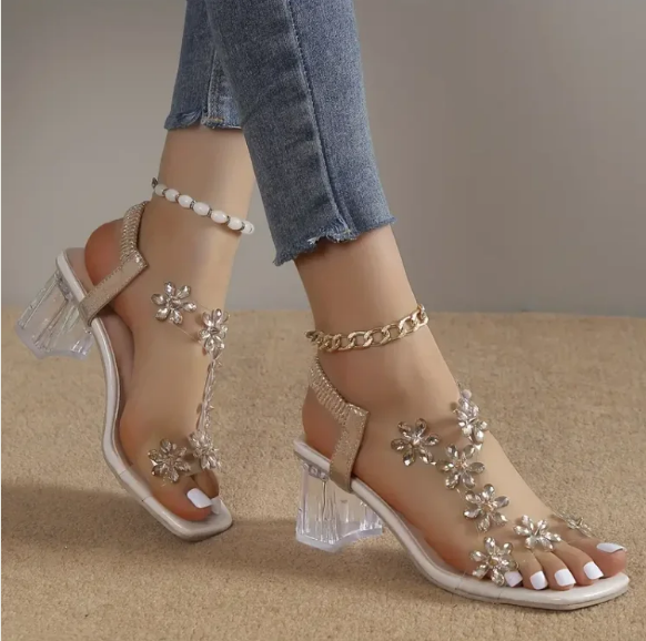 Sandalen Blockabsatz | Sommerschuhe Damen Abendmode | Mila
