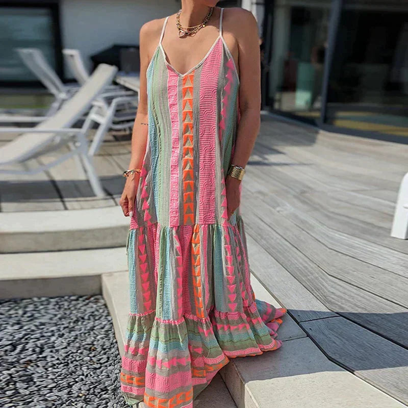 Sukienka boho maxi ramiączka | Sukienki lato kobiety | Jagoda