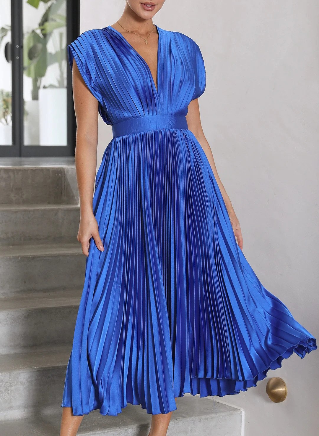 Sukienka maxi plisowana | Wieczorowa elegancja w ruchu | Natalia