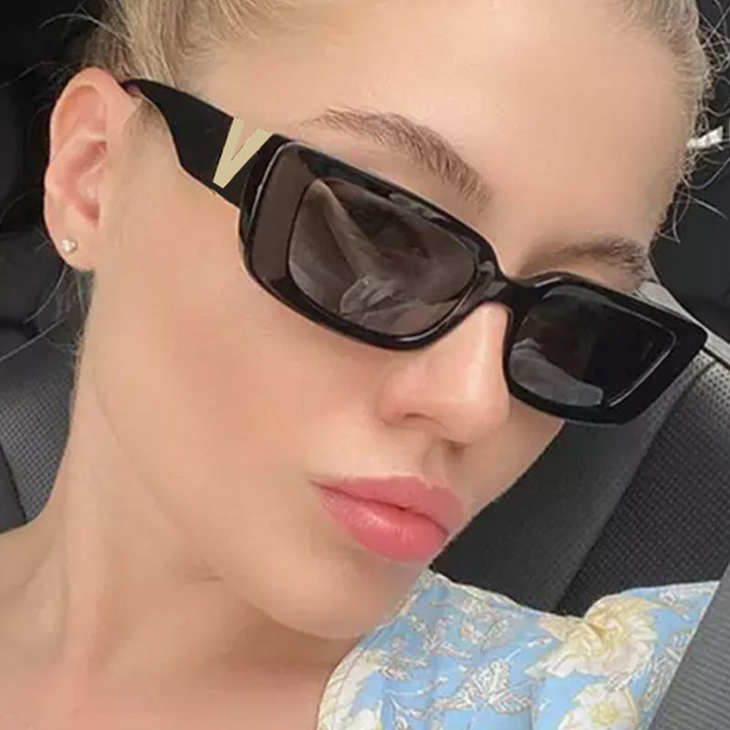 Sunglasses | Sonnenbrille Sommer Damen Rechteck Metall UV400 | Lina