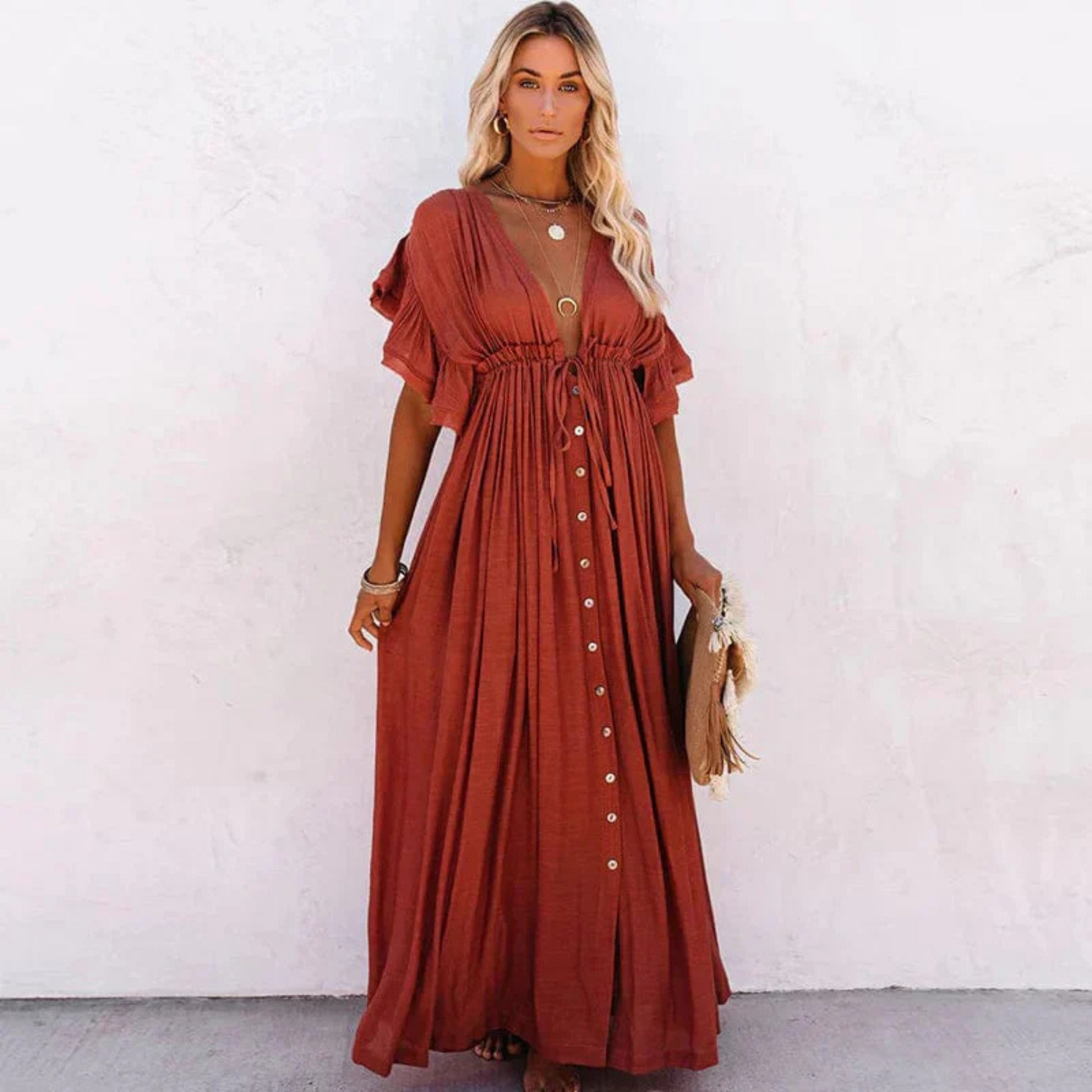 Sukienka Damska Maxi | Stylizacja Letnia Długa Kobiety | Kinga
