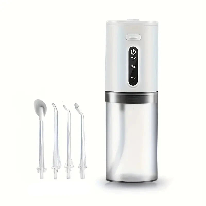 Aquafloss na płetwę wodną z 3 trybami czyszczenia, wodoodporne IPX6, 1200-1600 impulsów na minutę, 4 zmienne dysze