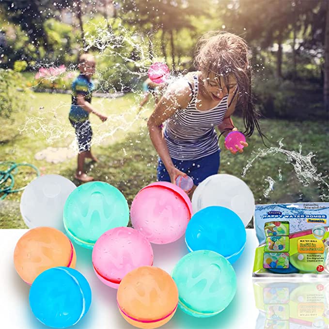 Balony wodne wielokrotnego użytku z zamykaniem magnetycznym - kolorowe, zrównoważone zabawki dla dzieci z 3 lat, 6 i 12 zestawów
