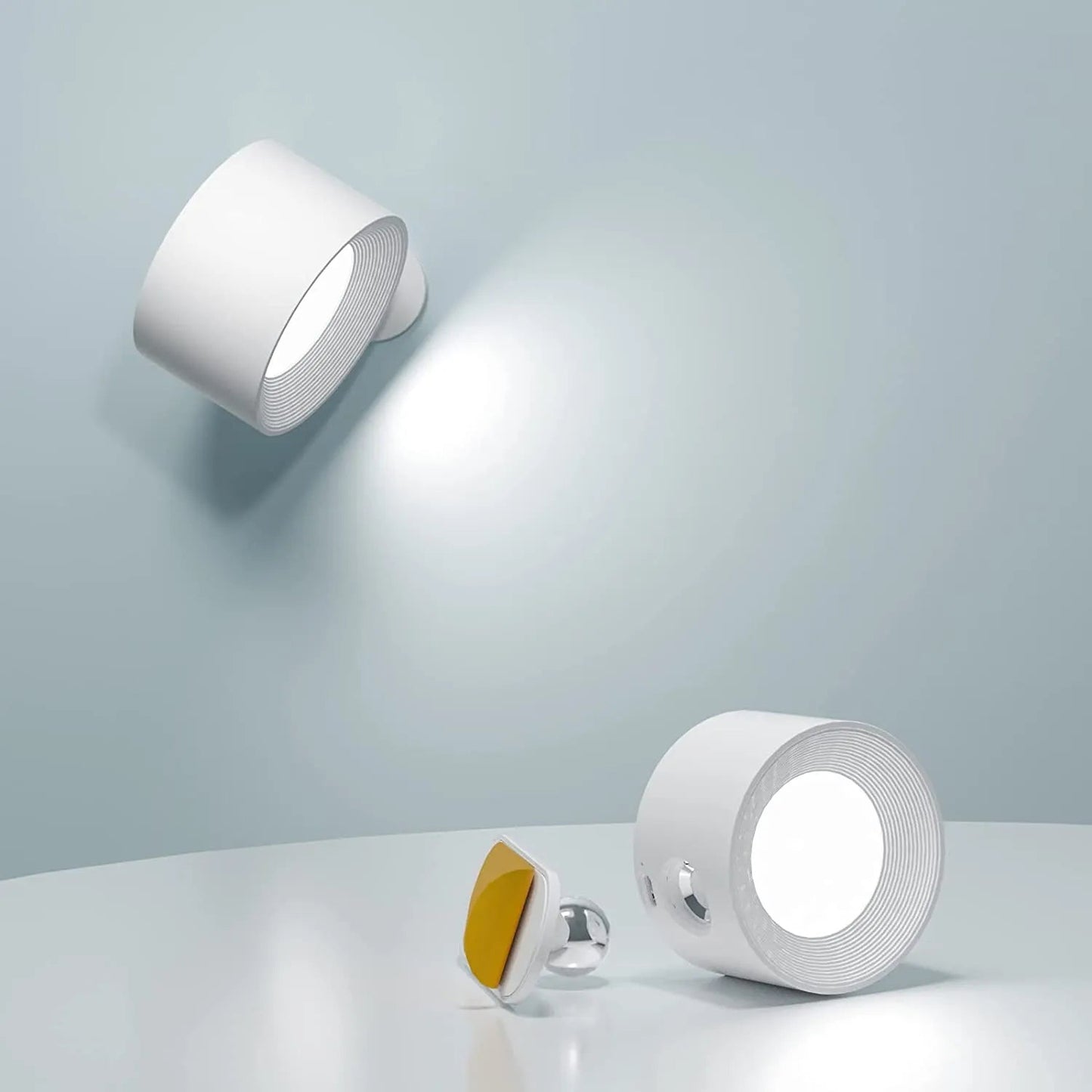 Bezprzewodowa lampa ścienna z funkcją przyciemniania i obrotem 360 ° - zespół magnetyczny do elastycznego oświetlenia