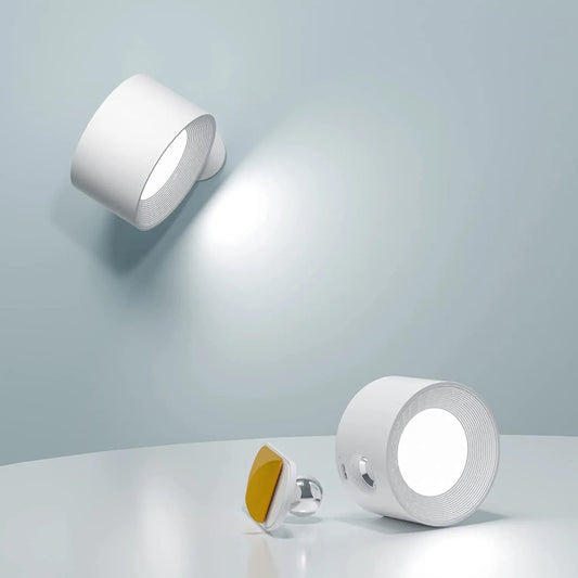 Bezprzewodowa lampa ścienna z funkcją przyciemniania i obrotem 360 ° - zespół magnetyczny do elastycznego oświetlenia