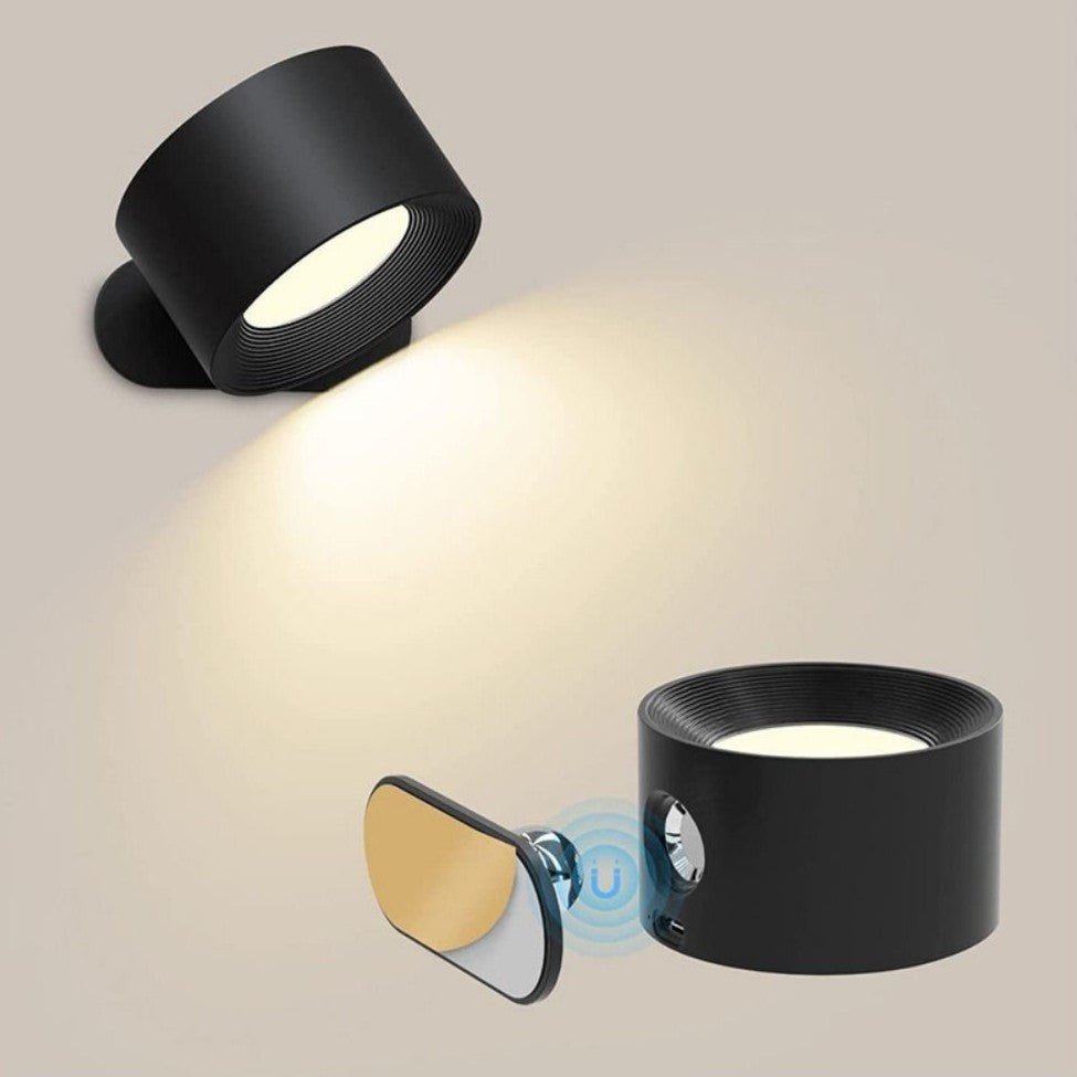 Bezprzewodowa lampa ścienna z funkcją przyciemniania i obrotem 360 ° - zespół magnetyczny do elastycznego oświetlenia