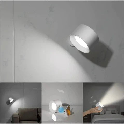 Bezprzewodowa lampa ścienna z funkcją przyciemniania i obrotem 360 ° - zespół magnetyczny do elastycznego oświetlenia
