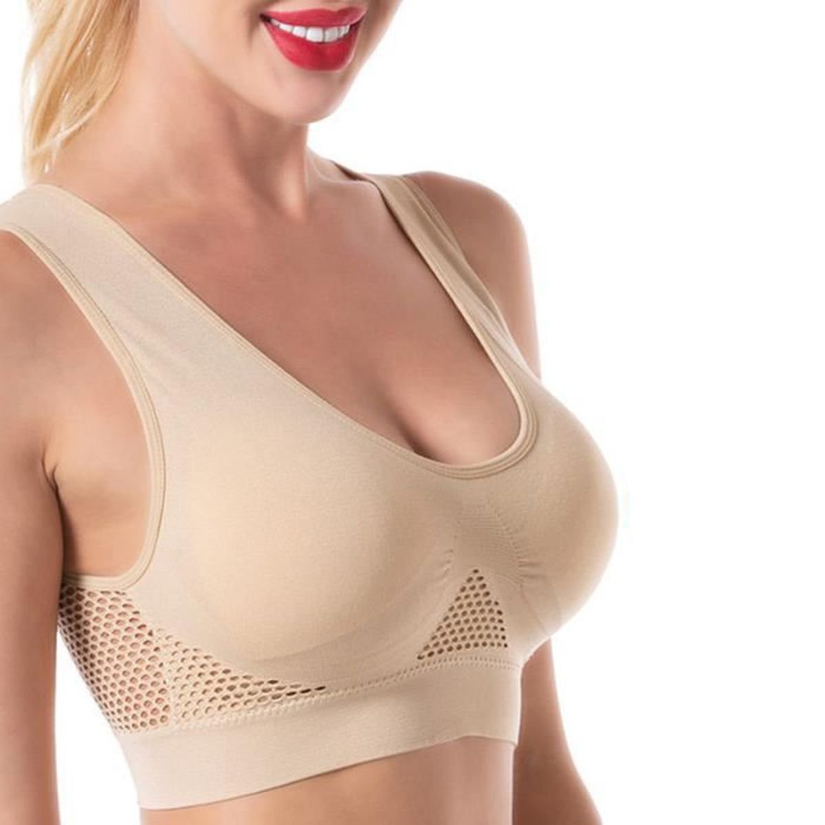 Bezprzewodowy stanik push-up, oddychający design, komfort