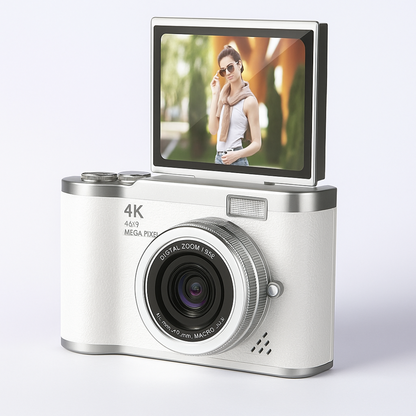 Cyfrowy aparat fotograficzny 4K z odchylanym ekranem i rejestratorem wideo do vlogowania 