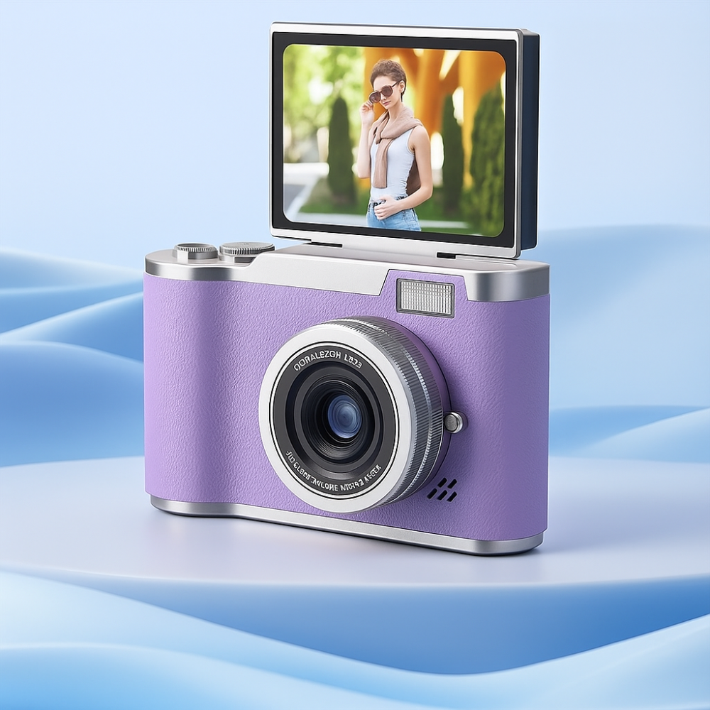 Cyfrowy aparat fotograficzny 4K z odchylanym ekranem i rejestratorem wideo do vlogowania 