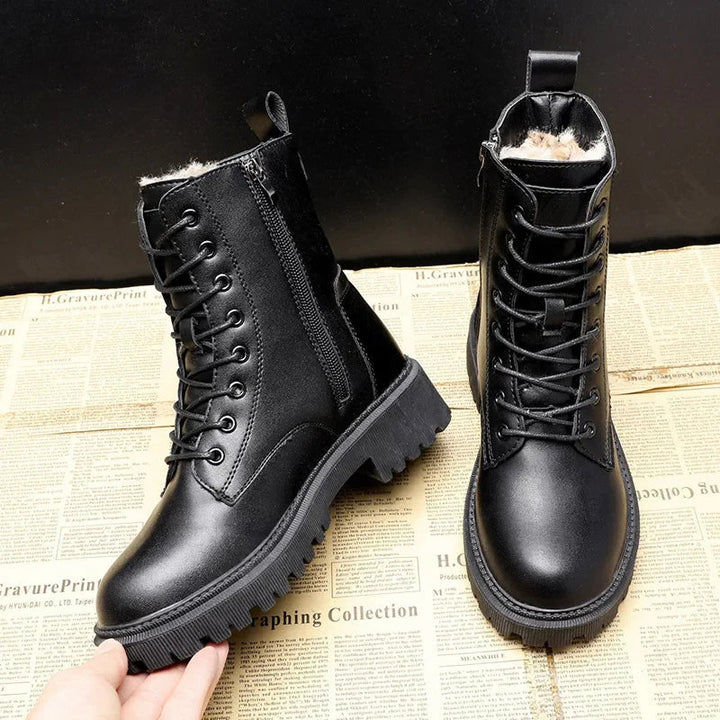 Damskie buty sznurowane | Wysokie buty outdoorowe do noszenia na co dzień i na co dzień